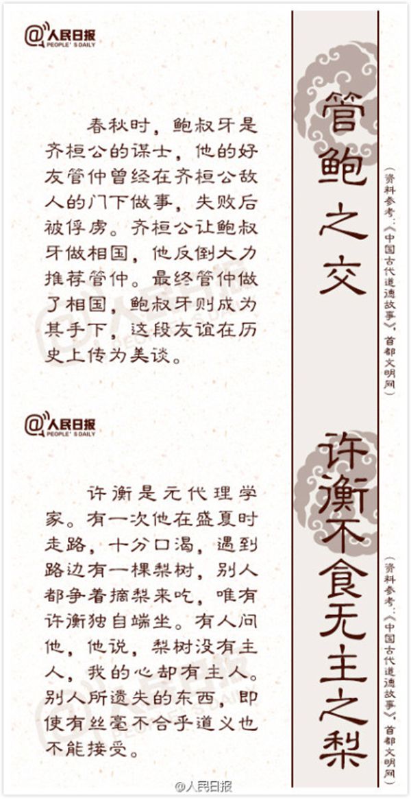 18個(gè)傳統(tǒng)道德典故的來(lái)歷與含義6