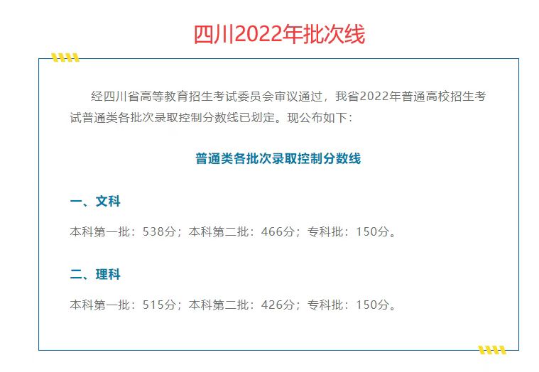 2022年四川高考分?jǐn)?shù)線什么時(shí)候出來(lái),四川高考分?jǐn)?shù)線公布時(shí)間