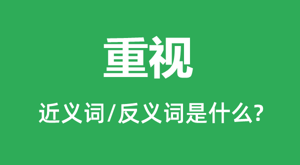 重視的近義詞和反義詞是什么,重視是什么意思