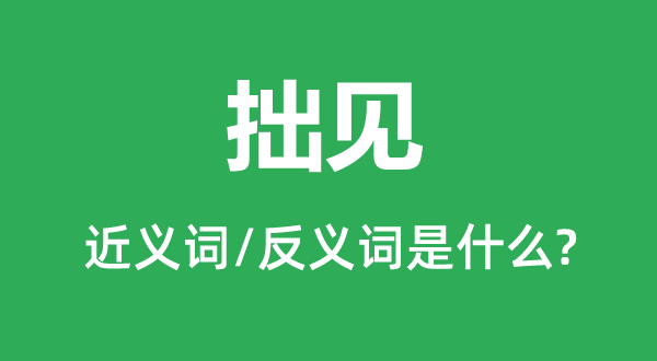 拙見(jiàn)的近義詞和反義詞是什么,拙見(jiàn)是什么意思