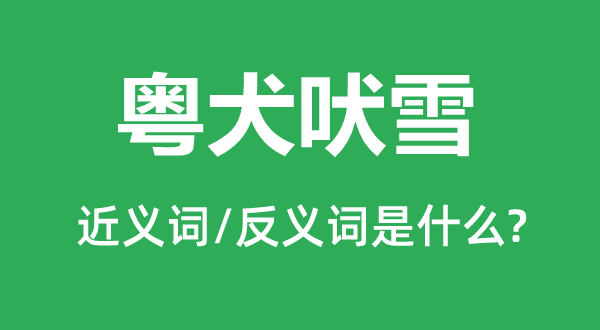 粵犬吠雪的近義詞和反義詞是什么,粵犬吠雪是什么意思