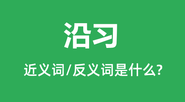 沿習(xí)的近義詞和反義詞是什么,沿習(xí)是什么意思