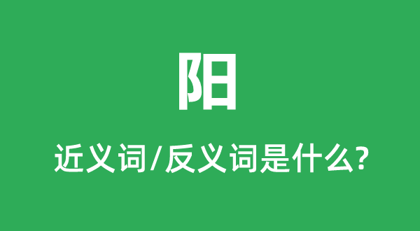 陽(yáng)的近義詞和反義詞是什么,陽(yáng)是什么意思