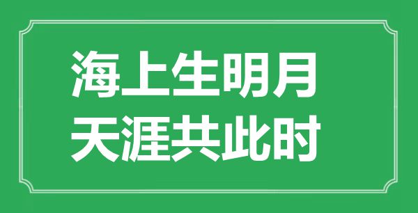 “海上生明月，天涯共此時”的意思是什么,出處是哪首詩