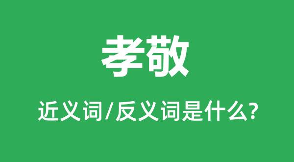 孝敬的近義詞和反義詞是什么,孝敬是什么意思
