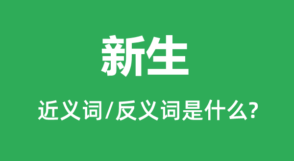 新生的近義詞和反義詞是什么,新生是什么意思