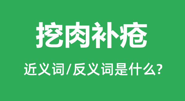 挖肉補瘡的近義詞和反義詞是什么,挖肉補瘡是什么意思