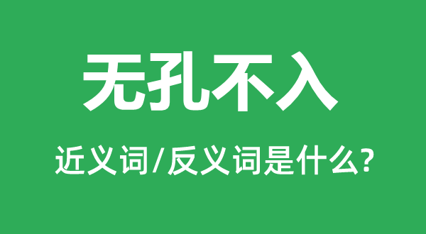無孔不入的近義詞和反義詞是什么,無孔不入是什么意思