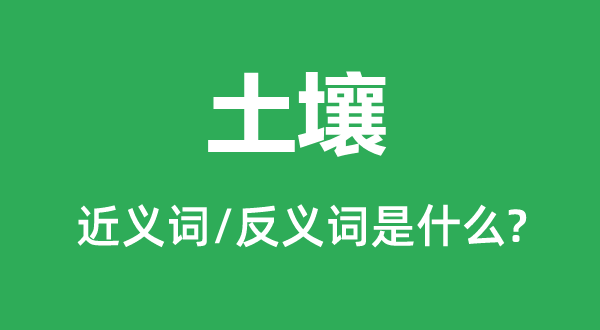 土壤的近義詞和反義詞是什么,土壤是什么意思