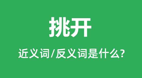 挑開(kāi)的近義詞和反義詞是什么,挑開(kāi)是什么意思