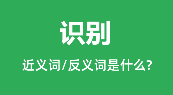 識別的近義詞和反義詞是什么,識別是什么意思