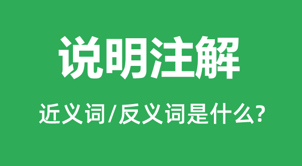 說明注解的近義詞和反義詞是什么,說明注解是什么意思