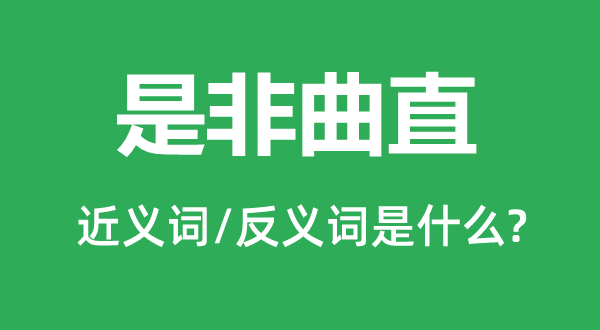 是非曲直的近義詞和反義詞是什么,是非曲直是什么意思
