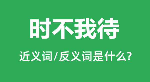 時(shí)不我待的近義詞和反義詞是什么,時(shí)不我待是什么意思