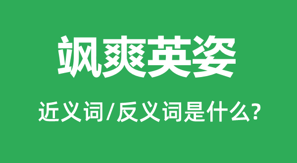 颯爽英姿的近義詞和反義詞是什么,颯爽英姿是什么意思