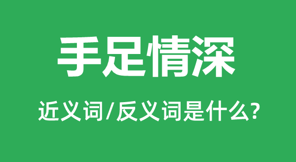 手足情深的近義詞和反義詞是什么,手足情深是什么意思