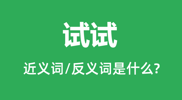 試試的近義詞和反義詞是什么,試試是什么意思
