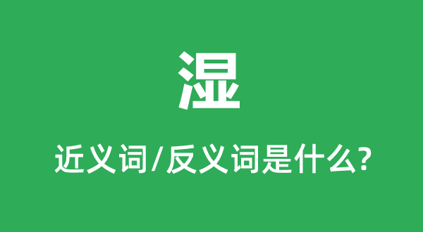 濕的近義詞和反義詞是什么,濕是什么意思