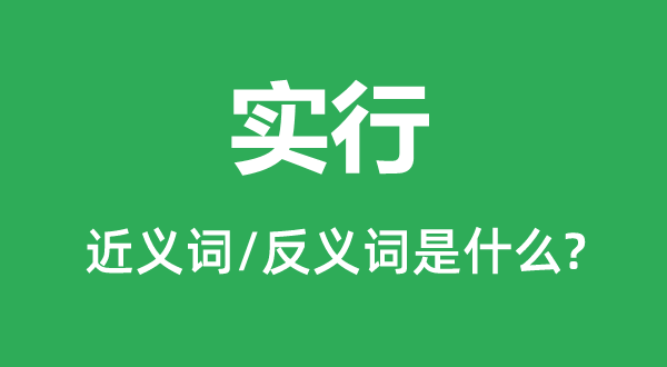 實行的近義詞和反義詞是什么,實行是什么意思