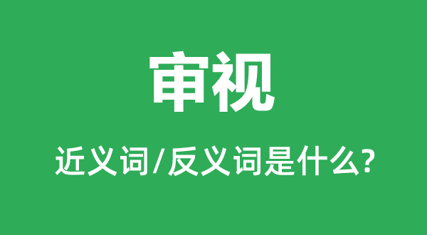 審視的近義詞和反義詞是什么,審視是什么意思