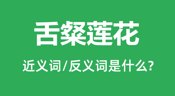 舌粲蓮花的近義詞和反義詞是什么,舌粲蓮花是什么意思