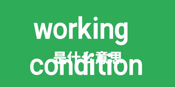 working condition是什么意思