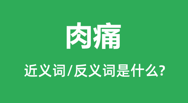 肉痛的近義詞和反義詞是什么,肉痛是什么意思