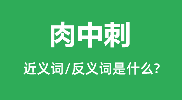 肉中刺的近義詞和反義詞是什么,肉中刺是什么意思