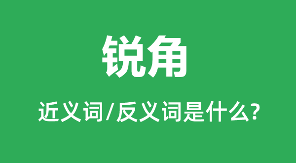 銳角的近義詞和反義詞是什么,銳角是什么意思