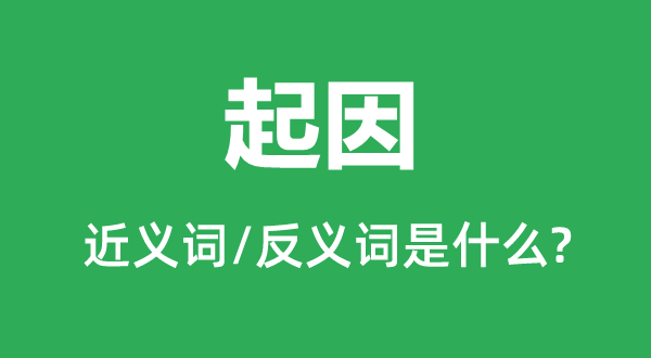 起因的近義詞和反義詞是什么,起因是什么意思