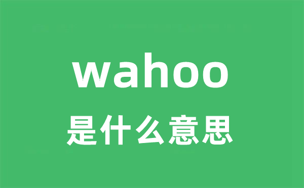 wahoo是什么意思