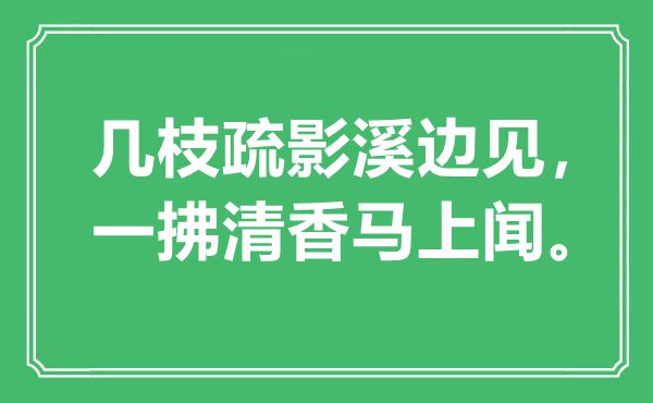 “幾枝疏影溪邊見(jiàn)，一拂清香馬上聞”是什么意思,出處是哪里