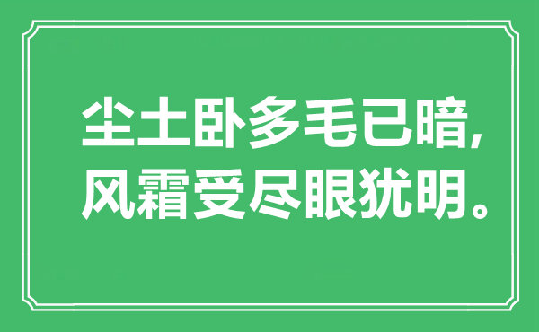 “塵土臥多毛已暗,風(fēng)霜受盡眼猶明”是什么意思,出處是哪里