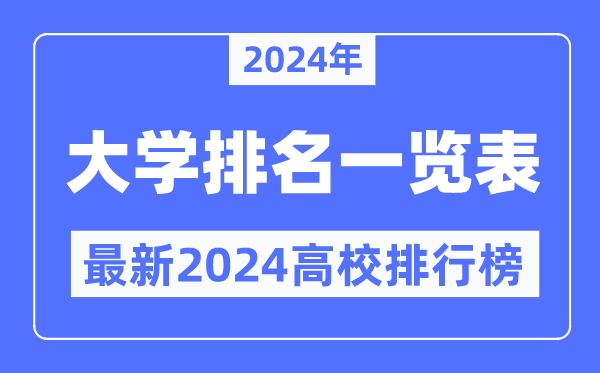 2024年全國大學(xué)排名一覽表,最新2024高校排行榜