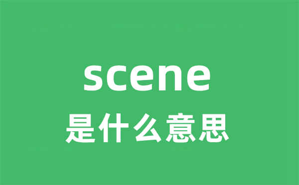 scene是什么意思