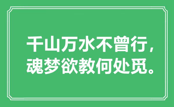 “千山萬(wàn)水不曾行，魂夢(mèng)欲教何處覓?！笔鞘裁匆馑?出處是哪里