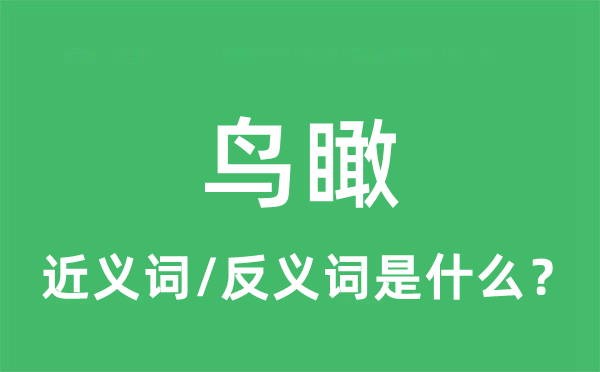 鳥瞰的近義詞和反義詞是什么,鳥瞰是什么意思