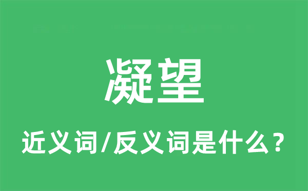 凝望的近義詞和反義詞是什么,凝望是什么意思