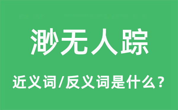 渺無人蹤的近義詞和反義詞是什么,渺無人蹤是什么意思