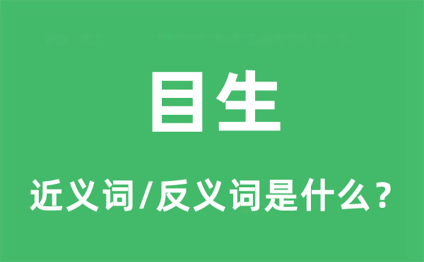 目生的近義詞和反義詞是什么,目生是什么意思