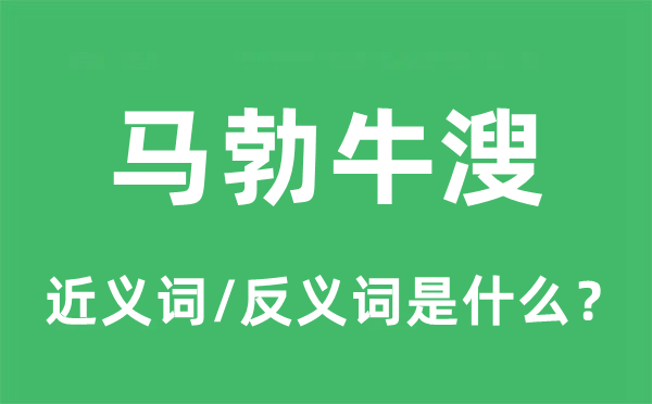 馬勃牛溲的近義詞和反義詞是什么,馬勃牛溲是什么意思