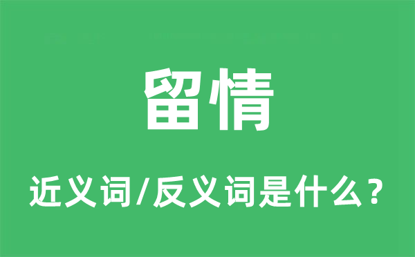 留情的近義詞和反義詞是什么,留情是什么意思