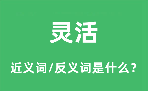 靈活的近義詞和反義詞是什么,靈活是什么意思