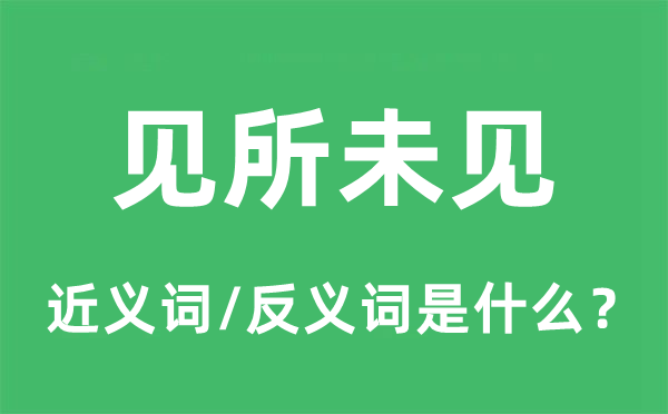見所未見的近義詞和反義詞是什么,見所未見是什么意思