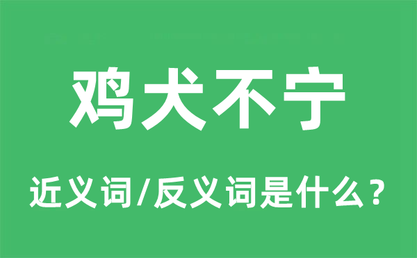 雞犬不寧的近義詞和反義詞是什么,雞犬不寧是什么意思
