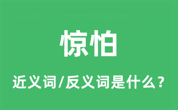 驚怕的近義詞和反義詞是什么,驚怕是什么意思