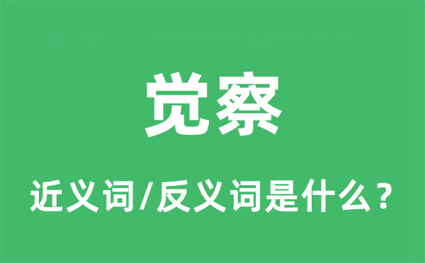 覺(jué)察的近義詞和反義詞是什么,覺(jué)察是什么意思