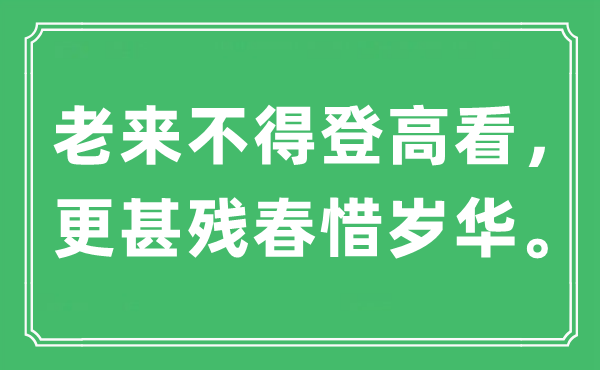 “老來不得登高看，更甚殘春惜歲華”是什么意思,出處是哪里
