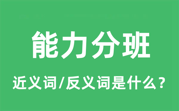 能力分班的近義詞和反義詞是什么,能力分班是什么意思