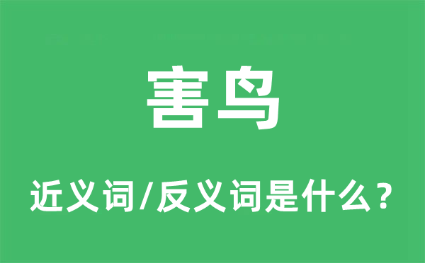 害鳥(niǎo)的近義詞和反義詞是什么,害鳥(niǎo)是什么意思